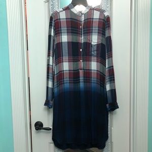 Button up plaid dress